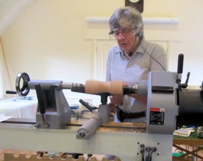 Margaret Garrard starting the first project of the day involuted turning